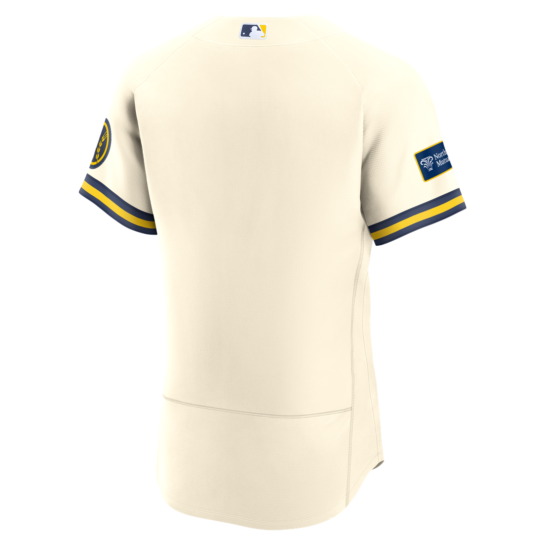 Milwaukee Brewers | Nike Cream Home Sponsor Patch Authentic Jersey