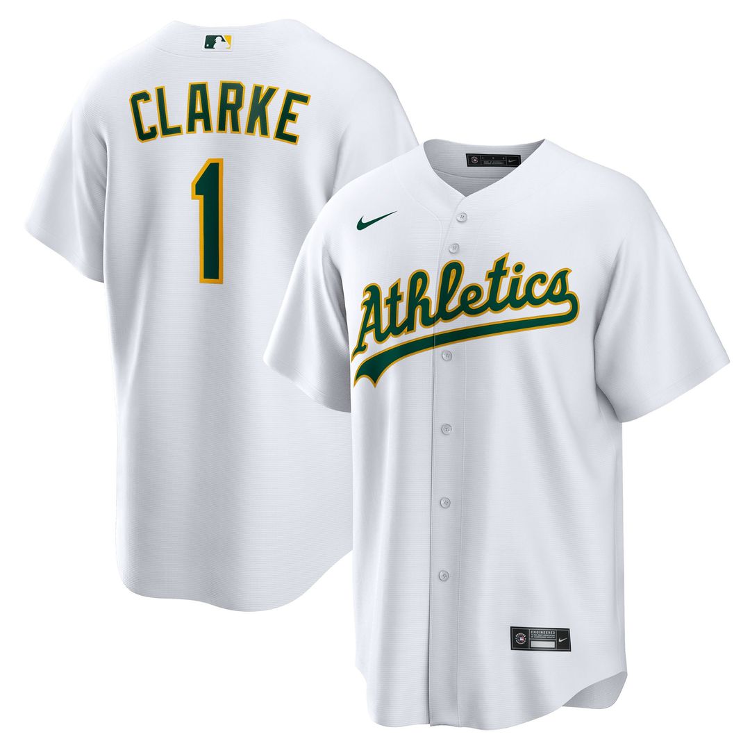 Athletics Denzel Clarke | Nike White Home Replica Jersey