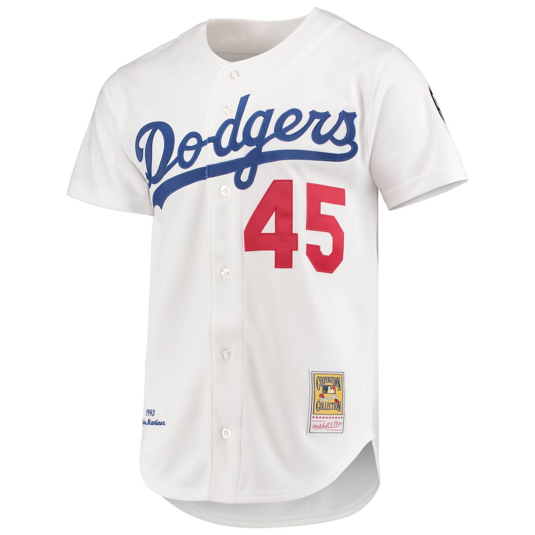 Los Angeles Dodgers Pedro Martinez | Mitchell & Ness White 1993 Cooperstown Collection Home Authentic Jersey