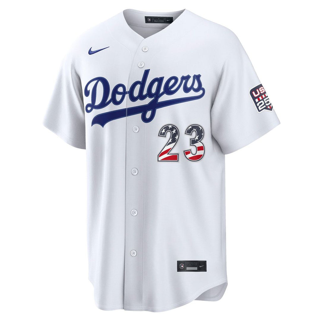 Fourth of July Los Angeles Dodgers Kyle Tucker | Nike White USA 250 Stadium Jersey