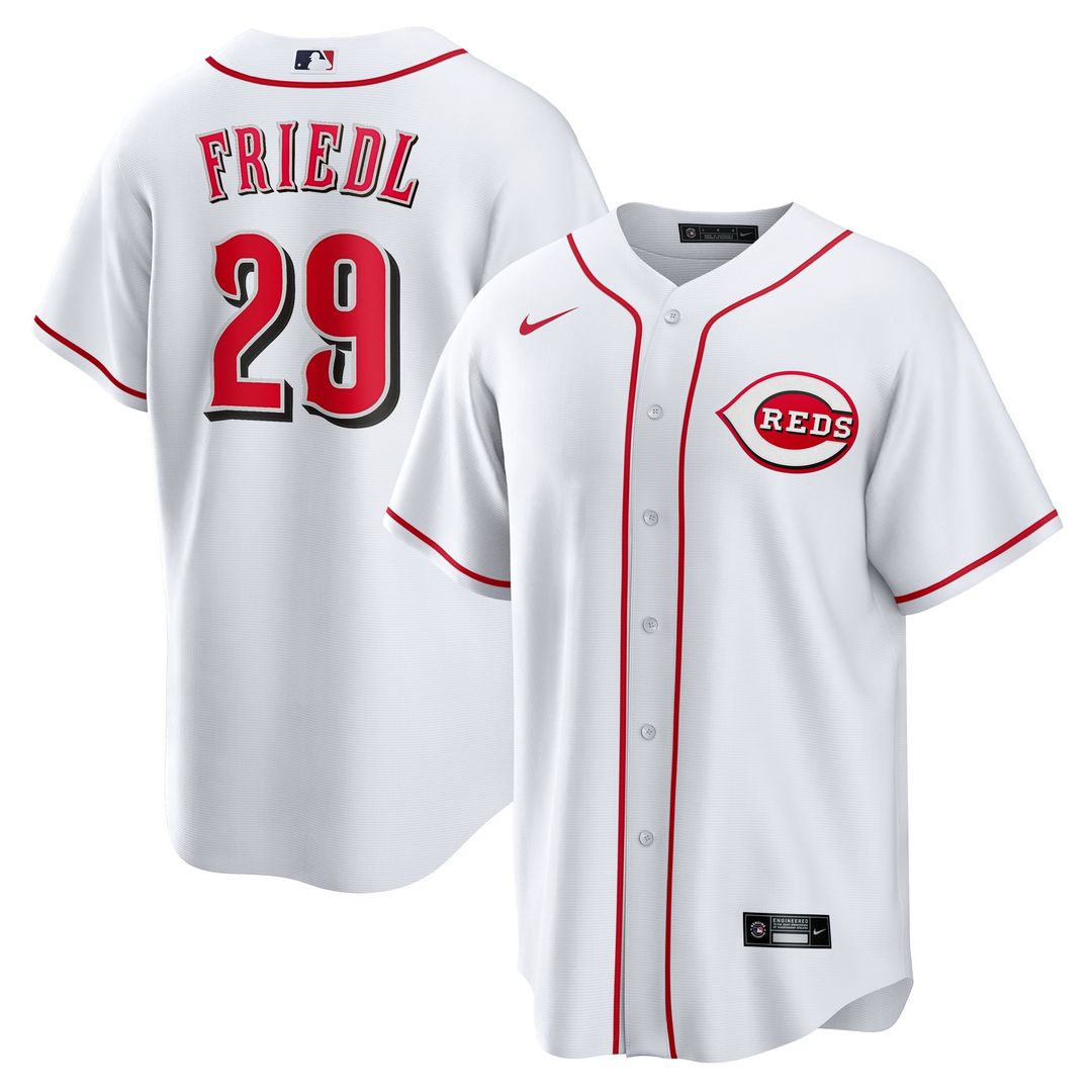 Cincinnati Reds TJ Friedl | Nike White Home Replica Jersey