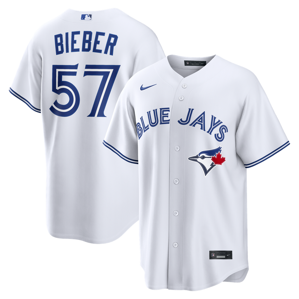 Toronto Blue Jays Shane Bieber | Nike White Home Replica Jersey
