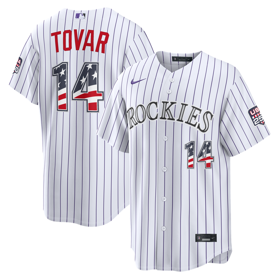 Fourth of July Colorado Rockies Ezequiel Tovar | Nike White USA 250 Stadium Jersey