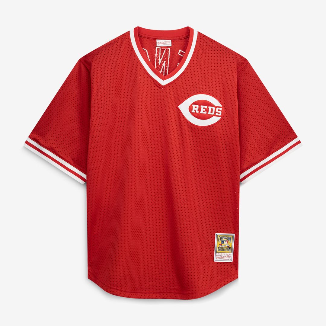 Cincinnati Reds Johnny Bench | Mitchell & Ness Red Cooperstown Collection Big & Tall Mesh Batting Practice Jersey
