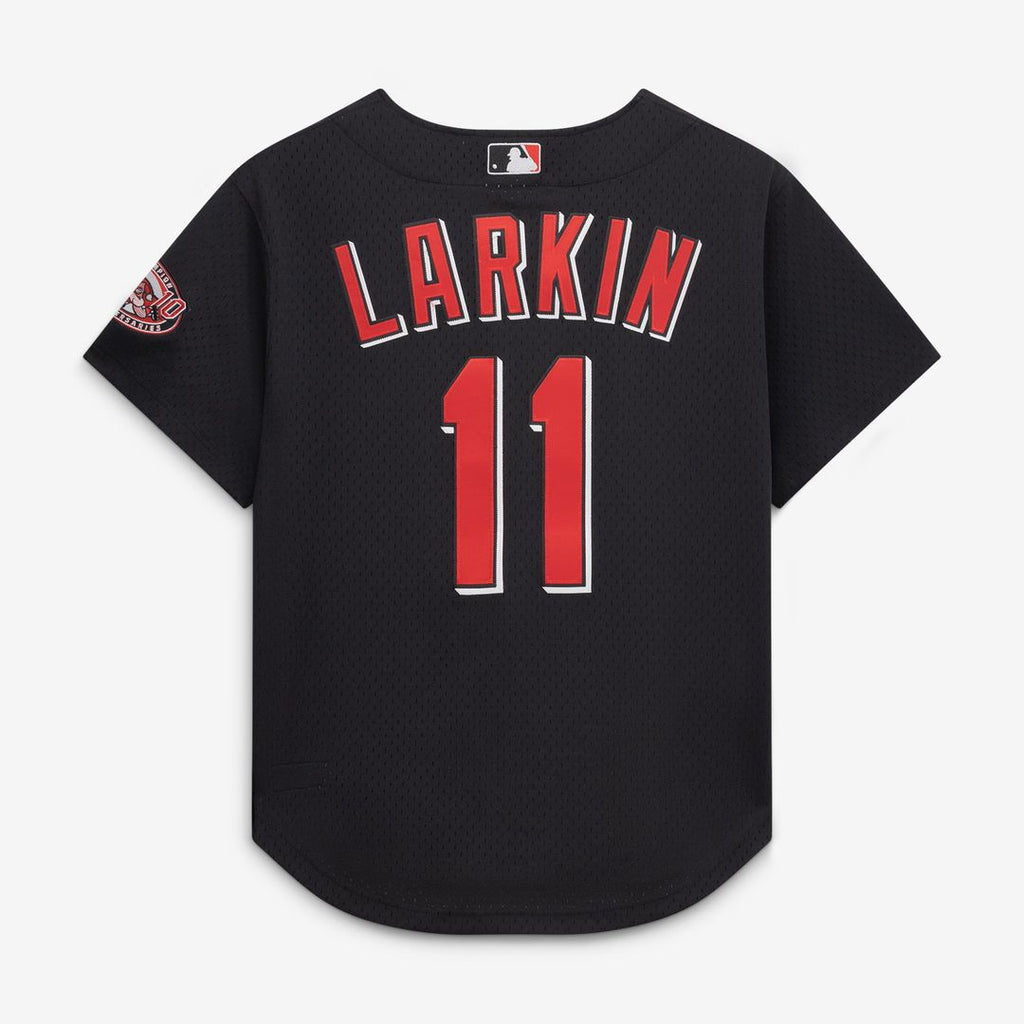 Cincinnati Reds Barry Larkin | Mitchell & Ness Red Throwback Cooperstown Mesh Batting Practice Jersey