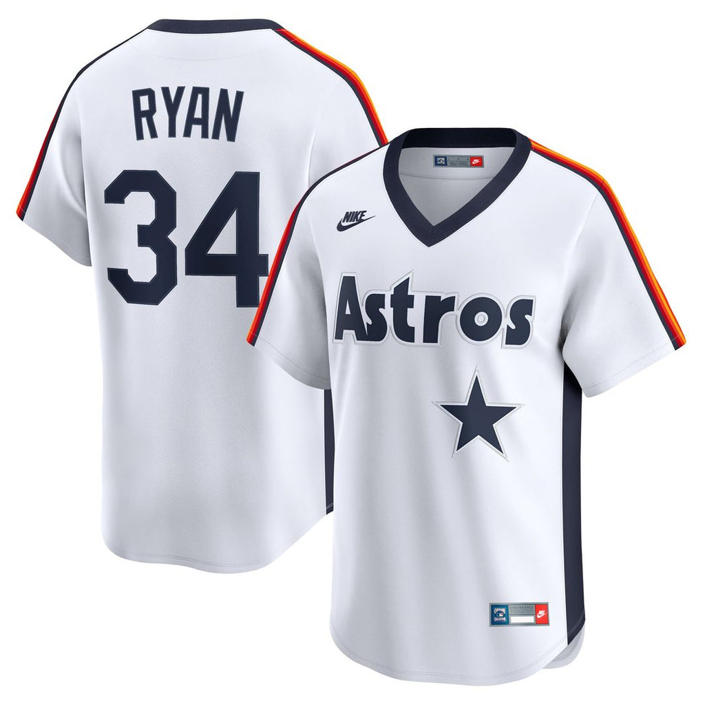 Houston Astros Nolan Ryan | Nike White Throwback Cooperstown Collection Limited Jersey