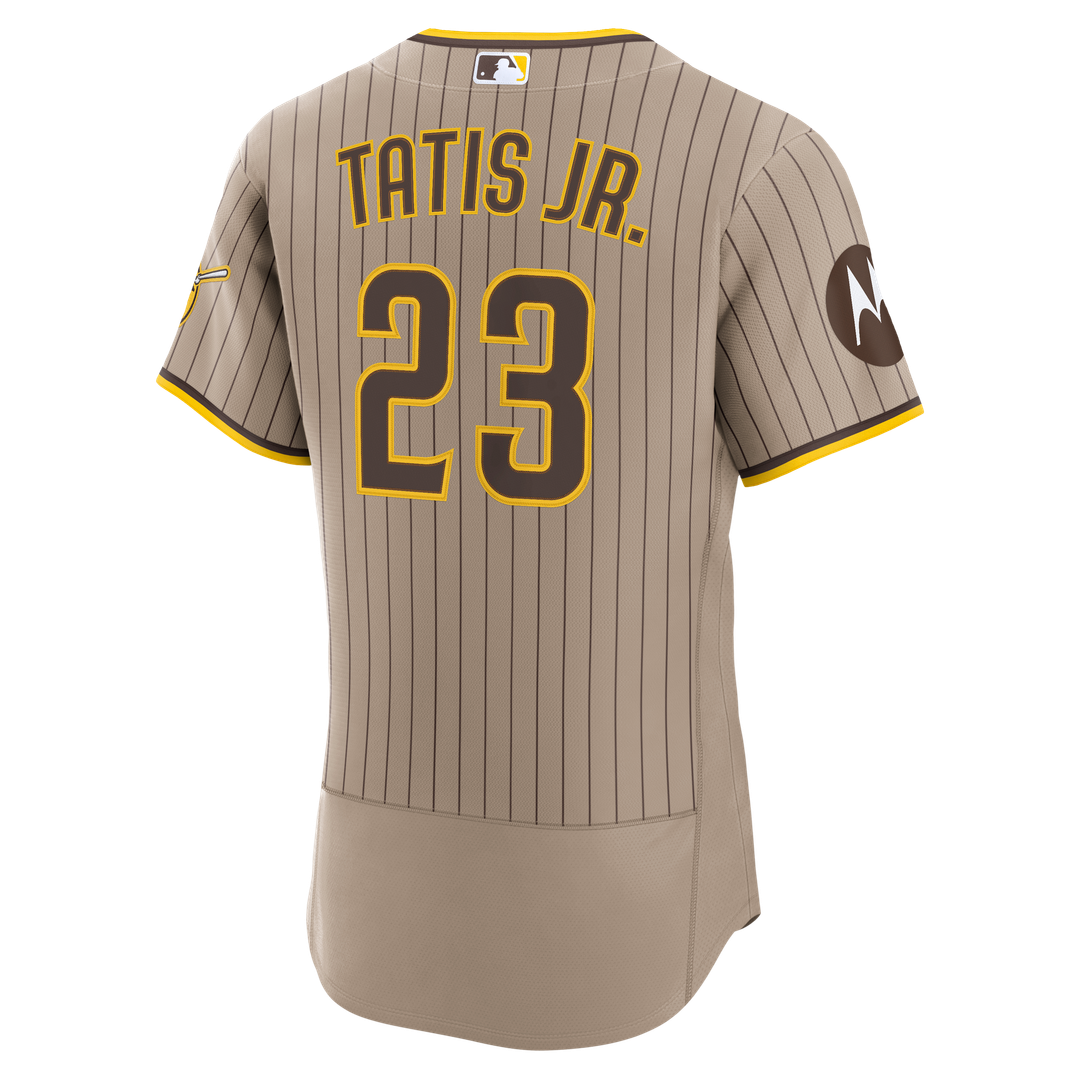 San Diego Padres Fernando Tatis Jr. | Nike Sand Alternate Authentic Sponsor Patch Jersey