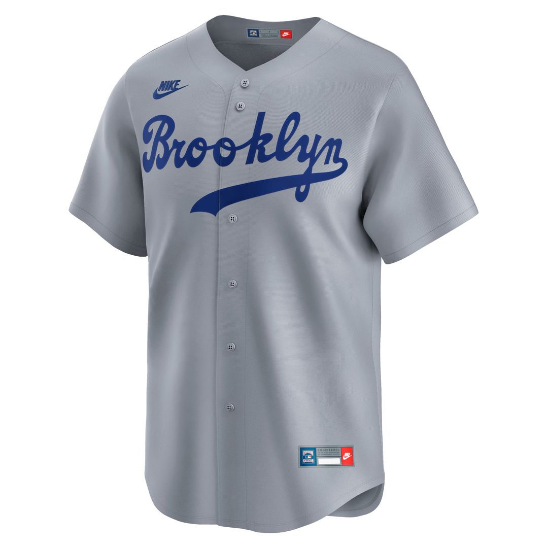 Brooklyn Dodgers Jackie Robinson | Nike Gray Throwback Cooperstown Collection Limited Jersey