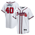 Atlanta Braves Reynaldo Lopez | Nike White Home Replica Jersey