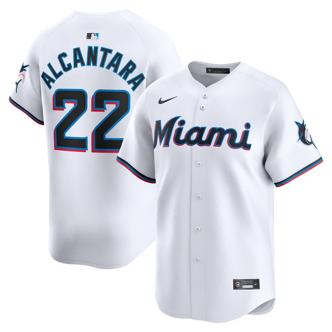 Miami Marlins Sandy Alcantara | Nike White Home Limited Player Jersey