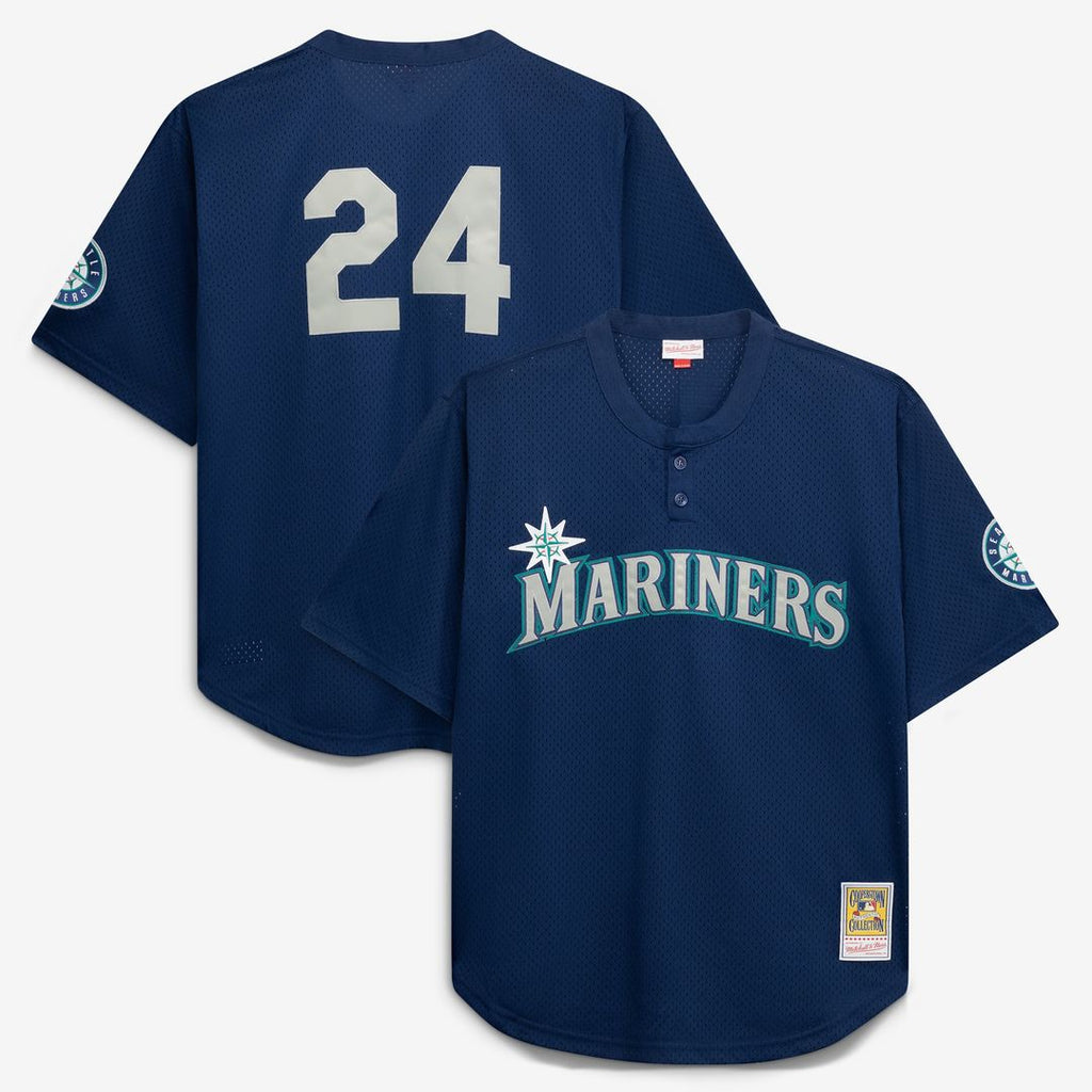 Seattle Mariners | Mitchell & Ness Navy Big & Tall Cooperstown Collection Mesh Batting Practice Jersey